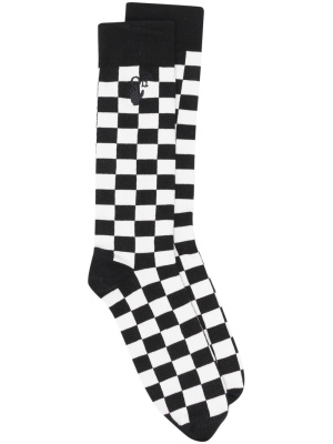 

Checkerboard print socks, Off-White Checkerboard print socks