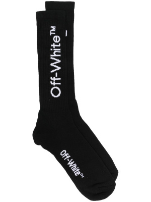 

Hands Off ribbed-knit socks, Off-White Hands Off ribbed-knit socks