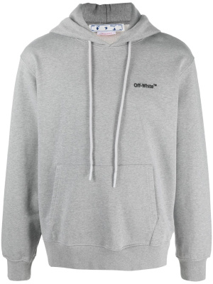 

Logo-embroidered organic cotton hoodie, Off-White Logo-embroidered organic cotton hoodie