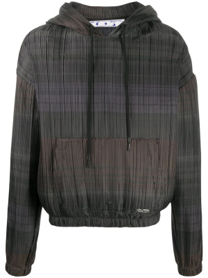 

Horizontal-stripe pleated hoodie, Off-White Horizontal-stripe pleated hoodie