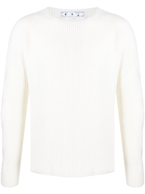 

Ribbed-knit crew-neck jumper, Off-White Ribbed-knit crew-neck jumper