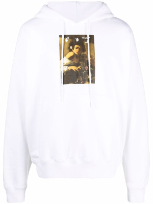 

Logo-print drawstring hoodie, Off-White Logo-print drawstring hoodie