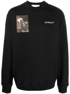 

Graphic-print cotton jumper, Off-White Graphic-print cotton jumper
