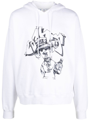 

Embroidered graffiti drawstring hoodie, Off-White Embroidered graffiti drawstring hoodie