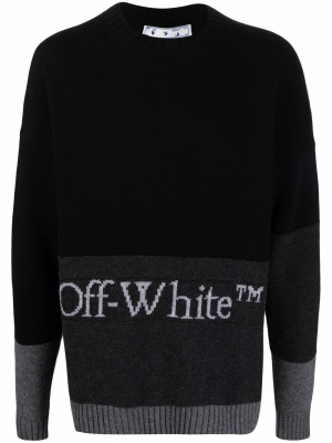 

Intarsia-logo wool jumper, Off-White Intarsia-logo wool jumper