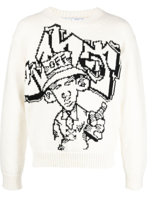 

Graphic-intarsia jumper, Off-White Graphic-intarsia jumper