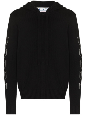 

Diag Outline knitted zip-up hoodie, Off-White Diag Outline knitted zip-up hoodie
