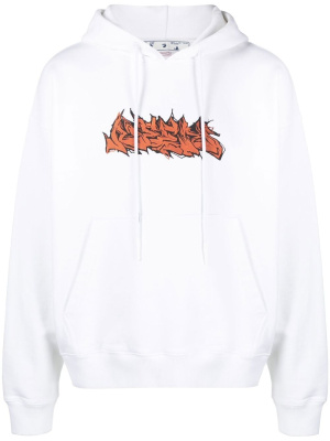 

Logo-print drawstring hoodie, Off-White Logo-print drawstring hoodie