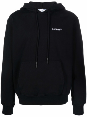 

Logo-embroidered cotton hoodie, Off-White Logo-embroidered cotton hoodie