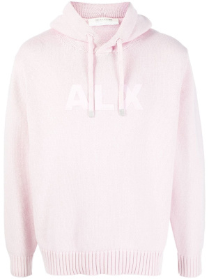 

Logo-print knitted hoodie, 1017 ALYX 9SM Logo-print knitted hoodie