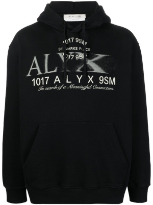 

Logo-print cotton hoodie, 1017 ALYX 9SM Logo-print cotton hoodie
