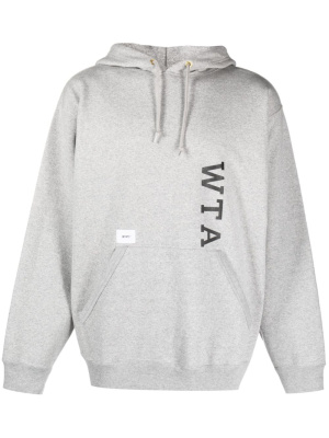 

Logo-print melange-effect hoodie, WTAPS Logo-print melange-effect hoodie