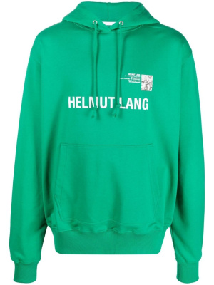 

Logo-print drawstring hoodie, Helmut Lang Logo-print drawstring hoodie