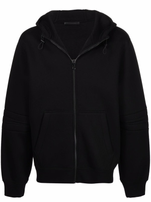 

Embossed-logo zip-up hoodie, Helmut Lang Embossed-logo zip-up hoodie