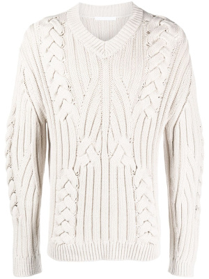 

Cable-knit V-neck jumper, Helmut Lang Cable-knit V-neck jumper