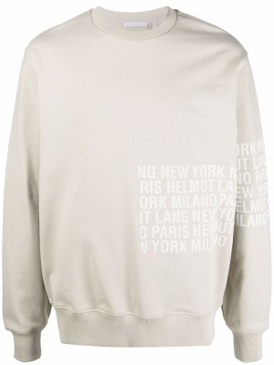 

Box logo-print crew-neck sweatshirt, Helmut Lang Box logo-print crew-neck sweatshirt