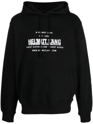 

Logo-print drawstring hoodie, Helmut Lang Logo-print drawstring hoodie