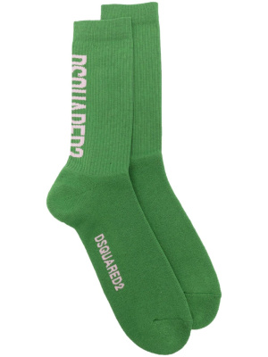 

Intarsia-knit logo ribbed socks, Dsquared2 Intarsia-knit logo ribbed socks