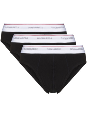 

Logo-waistband pack of three briefs, Dsquared2 Logo-waistband pack of three briefs