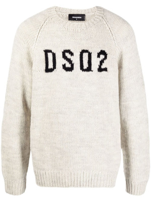 

Intarsia knit-logo crew neck jumper, Dsquared2 Intarsia knit-logo crew neck jumper