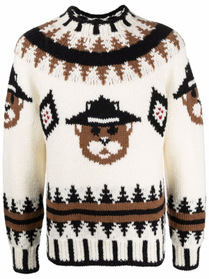 

Intarsia-knit wool jumper, Dsquared2 Intarsia-knit wool jumper