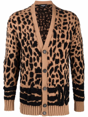 

Animal logo-knit cardigan, Dsquared2 Animal logo-knit cardigan