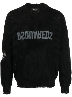 

Distressed logo-print jumper, Dsquared2 Distressed logo-print jumper