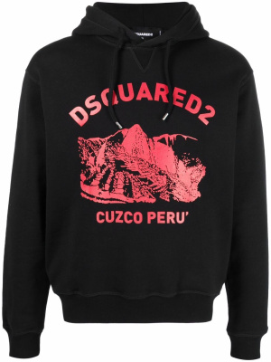 

Logo-print cotton hoodie, Dsquared2 Logo-print cotton hoodie