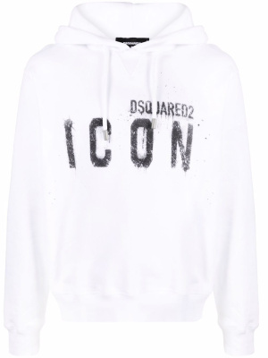 

Icon paint-splatter cotton hoodie, Dsquared2 Icon paint-splatter cotton hoodie