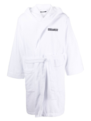 

Logo-detail hooded bathrobe, Dsquared2 Logo-detail hooded bathrobe