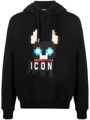 

Icon-print cotton hoodie, Dsquared2 Icon-print cotton hoodie