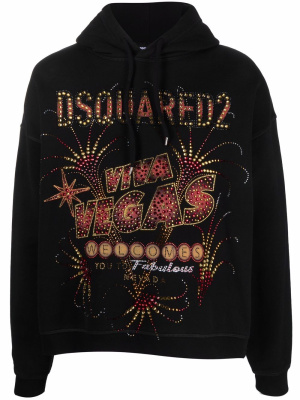 

Las Vegas print cotton hoodie, Dsquared2 Las Vegas print cotton hoodie