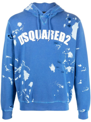 

Logo-print distressed hoodie, Dsquared2 Logo-print distressed hoodie