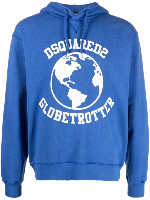 

Globetrotter logo-print hoodie, Dsquared2 Globetrotter logo-print hoodie