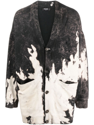 

Logo-print bleached-effect cardigan, Dsquared2 Logo-print bleached-effect cardigan