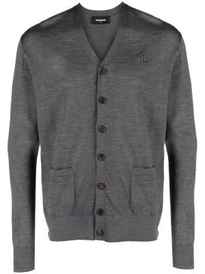 

Embroidered-logo knit cardigan, Dsquared2 Embroidered-logo knit cardigan