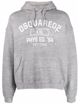

Distressed logo-print hoodie, Dsquared2 Distressed logo-print hoodie