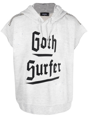 

Stud-detail logo-print hoodie, Dsquared2 Stud-detail logo-print hoodie