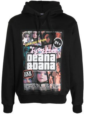 

Graphic-print cotton hoodie, Dsquared2 Graphic-print cotton hoodie
