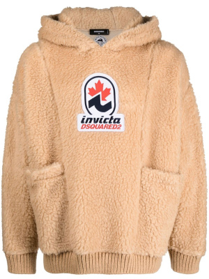 

Logo-patch fleece hoodie, Dsquared2 Logo-patch fleece hoodie