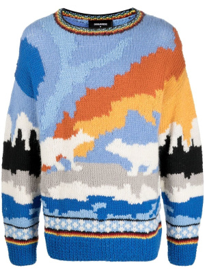 

Intarsia-knit design jumper, Dsquared2 Intarsia-knit design jumper