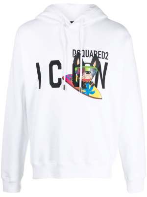 

Logo-print drawstring hoodie, Dsquared2 Logo-print drawstring hoodie