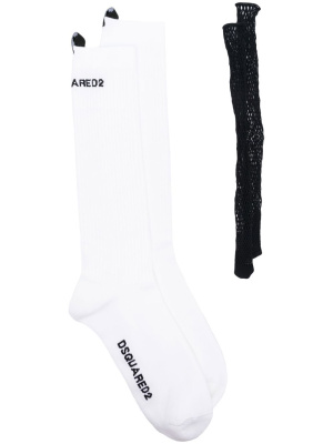 

Logo-print ribbed socks, Dsquared2 Logo-print ribbed socks