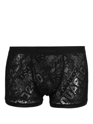 

Logo-print lace-overlay boxers, Dsquared2 Logo-print lace-overlay boxers