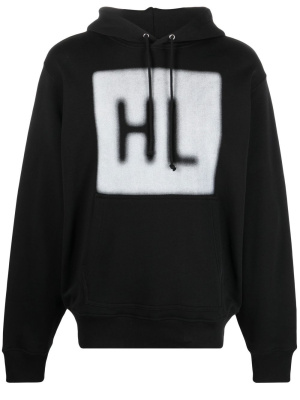 

Logo-print cotton hoodie, Helmut Lang Logo-print cotton hoodie