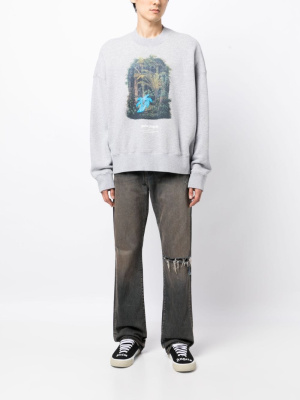 

Graphic-print cotton sweatshirt, Palm Angels Graphic-print cotton sweatshirt