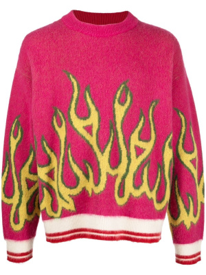 

Burning drop-shoulder jumper, Palm Angels Burning drop-shoulder jumper