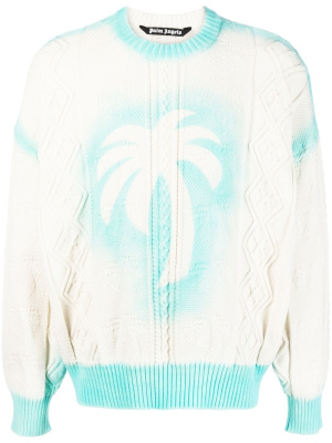 

Logo-print knitted sweatshirt, Palm Angels Logo-print knitted sweatshirt