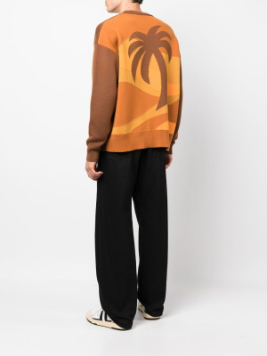 

Intarsia palm crew neck jumper, Palm Angels Intarsia palm crew neck jumper