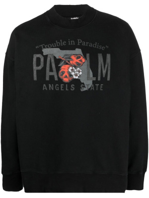 

Logo-print cotton sweatshirt, Palm Angels Logo-print cotton sweatshirt